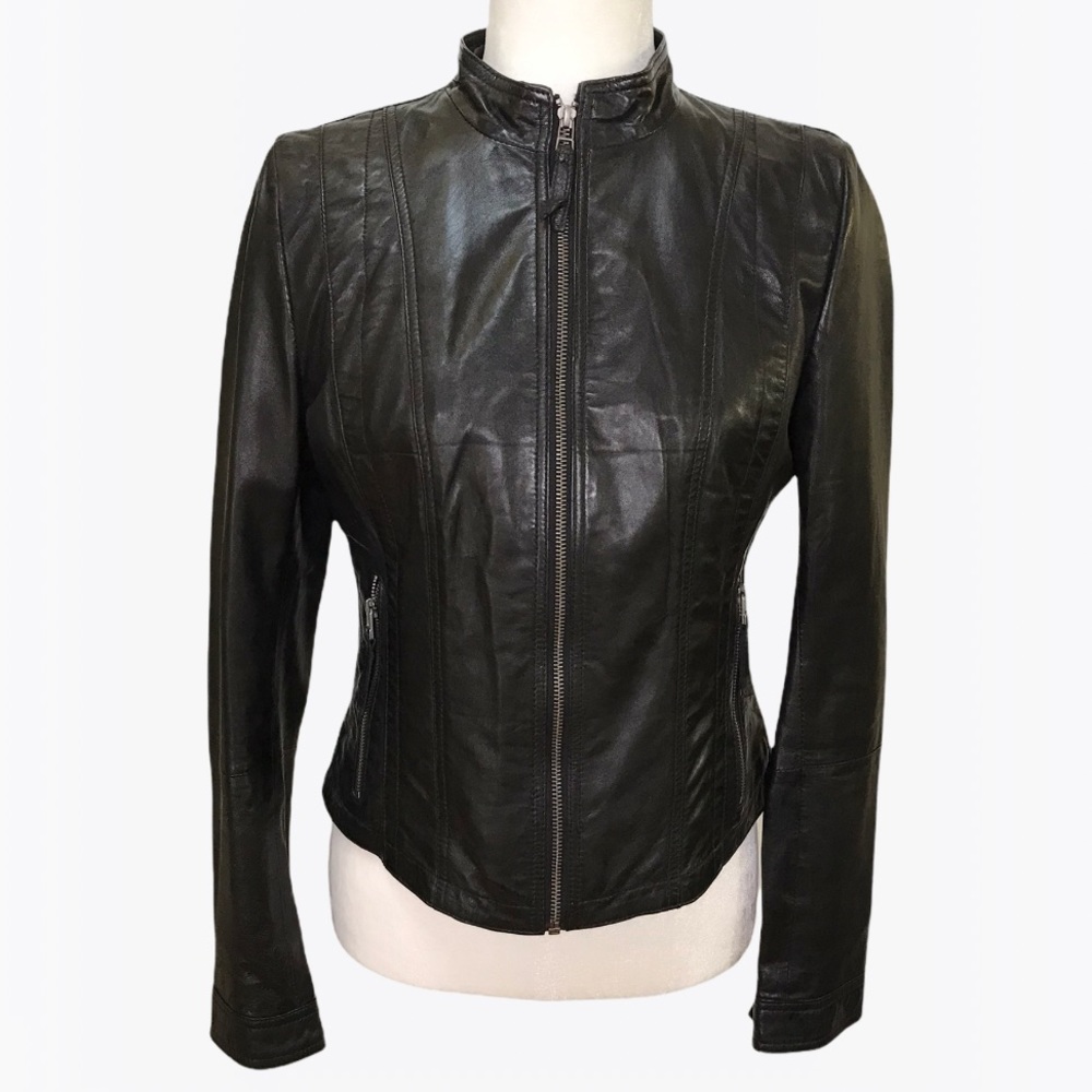 Wilson’s Black Rivet 100% Leather Womens Jacket -S - Picture 16 of 17